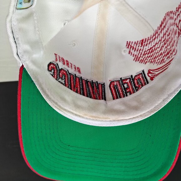 VINTAGE Detroit Red Wings Sports Specialties Hat Cap Snap Back Shadow Logo White - Picture 9 of 13